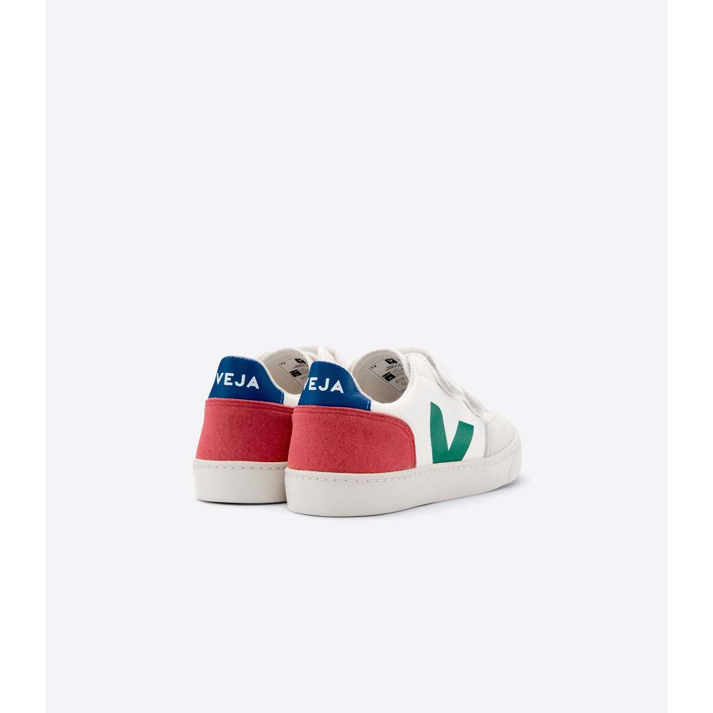 Veja V-12 LEATHER Schoenen Kinderen White/Green | NL 752GSO